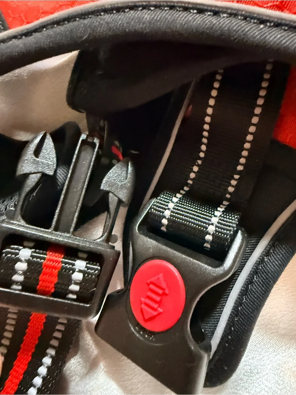 tobeDRI No Pull Dog Harness & Rope Leash Set XL Red Black